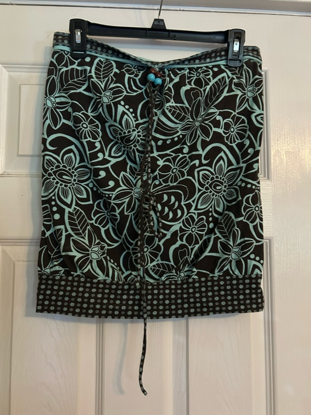 Women’s Floral Tube top - Brown & Aqua